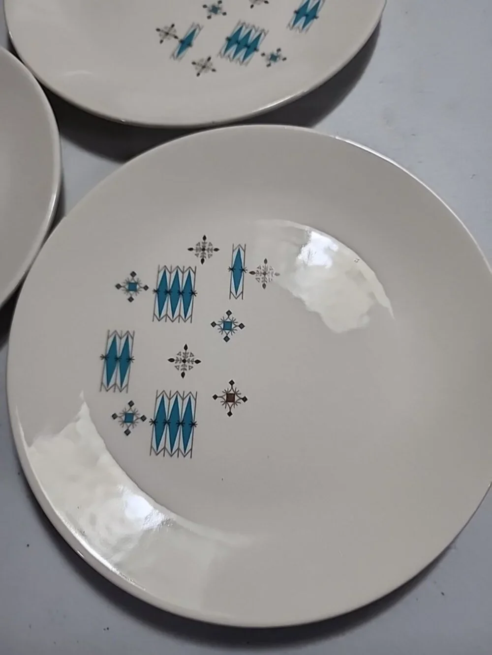 Set of 3 Mount Clemens 1950s MCM Atomic Blue Aqua Small‎ 6